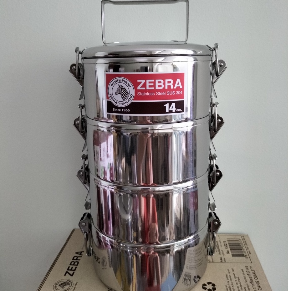 Camen Inox Zebra 14cmx4 Ngăn Có Khóa Gài, Ngăn Rời, Inox 304 Thái Lan cao cấp