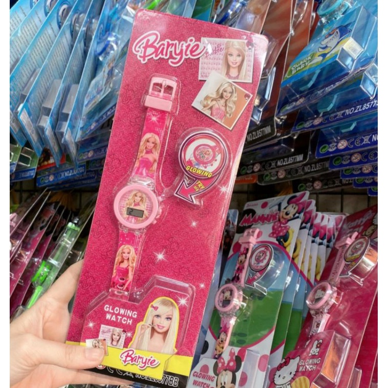 Đồng hồ cho bé gái hình công chúa búp bê Baby có đèn phát sáng,