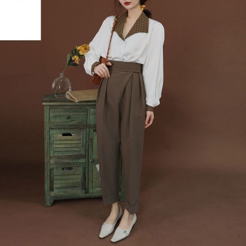 Áo Sơ Mi Dài Tay Form Rộng Thời Trang Vintage Cho Nữ