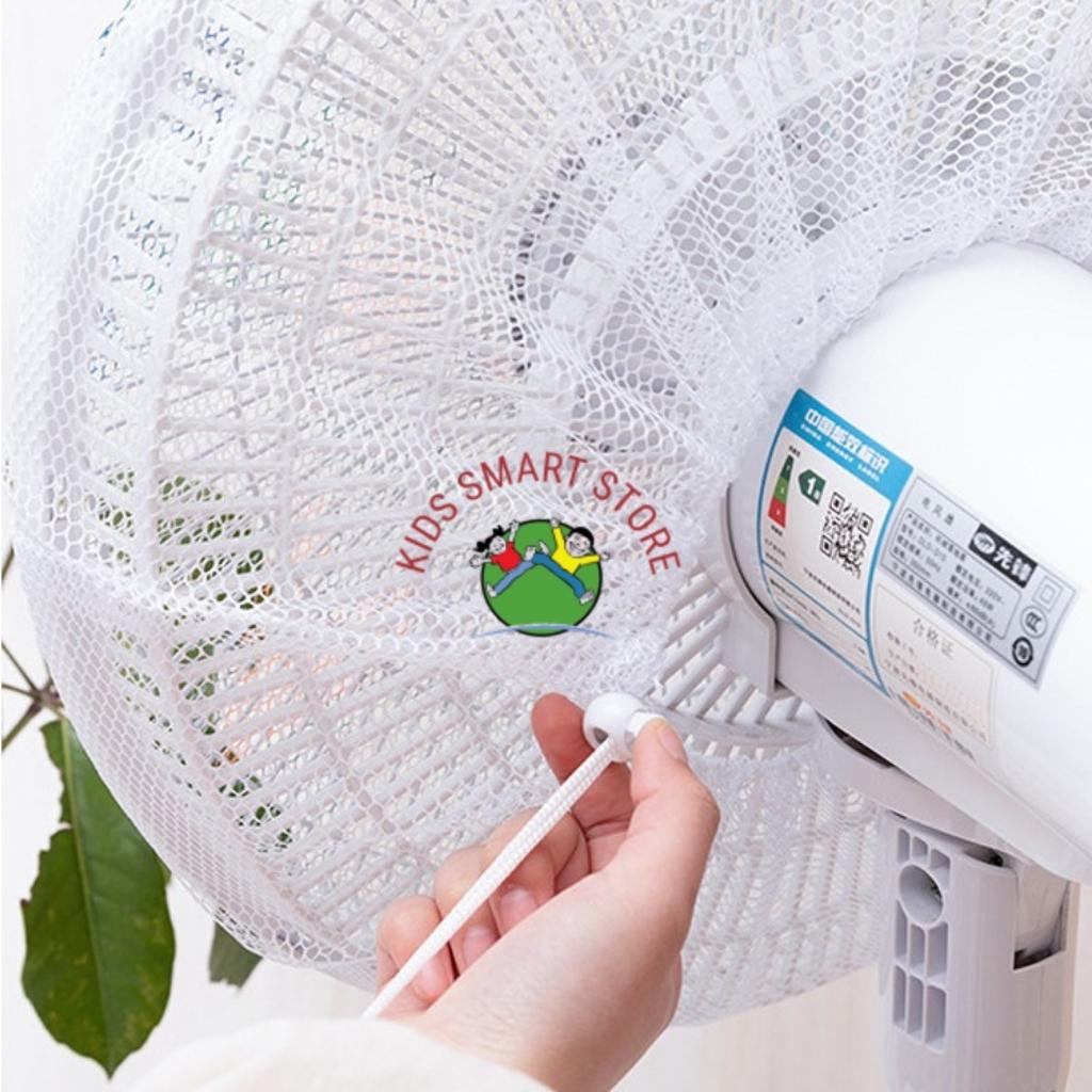 Lưới bọc quạt, màng bọc quạt, lưới chắn quạt trùm kín phía sau hình thú ngộ nghĩnh an toàn cho bé yêu