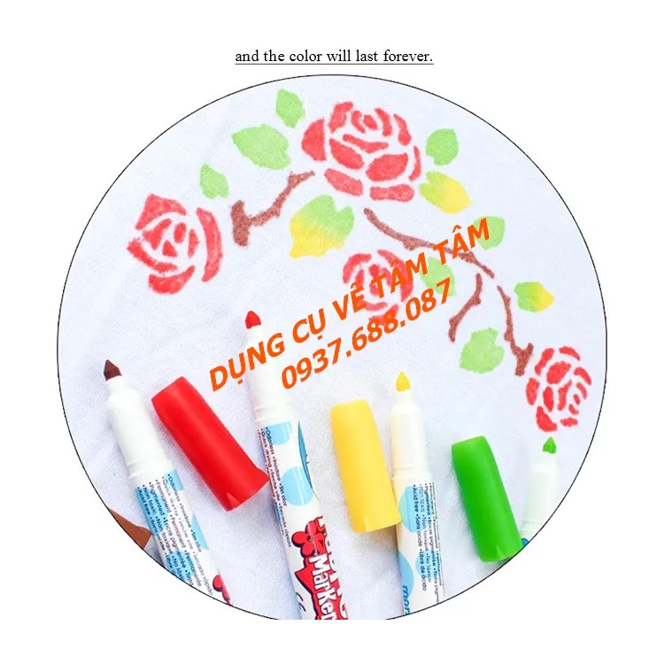 [ TÂM TÂM ]-Bút Vẽ Vải Không Phai Màu Marvy 560 bán lẻ theo màu-