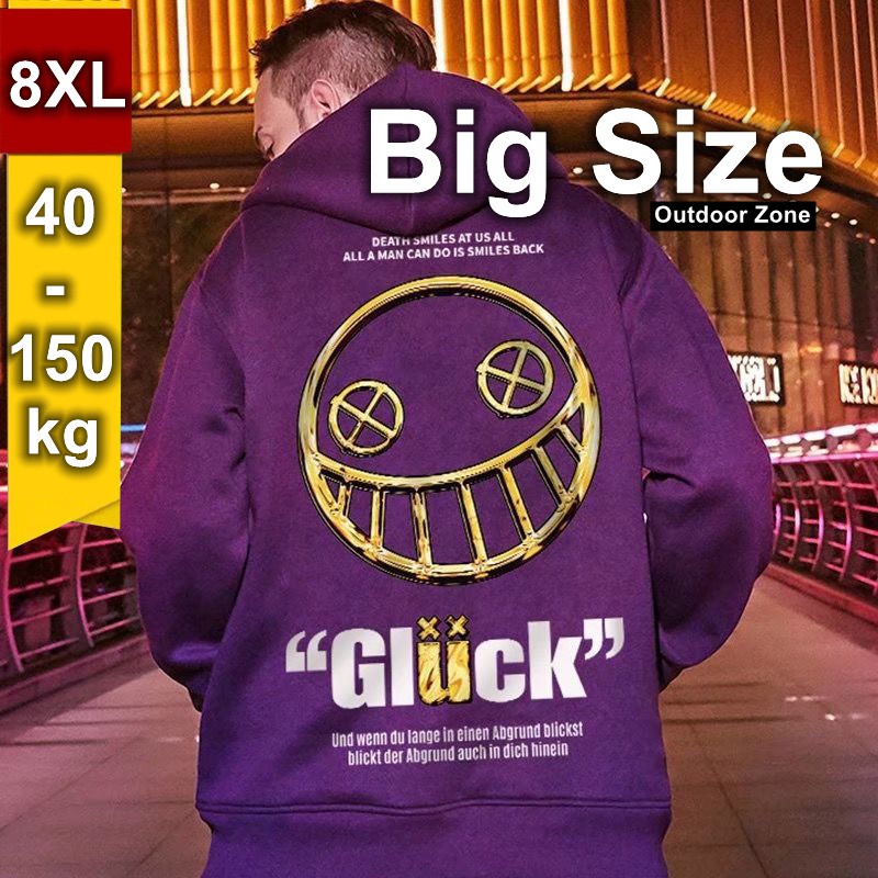 Áo Hoodie Dáng Rộng Lót Nhung Giữ Ấm Nhiều Màu Tùy Chọn Size M - 8xl Dành Cho Nam