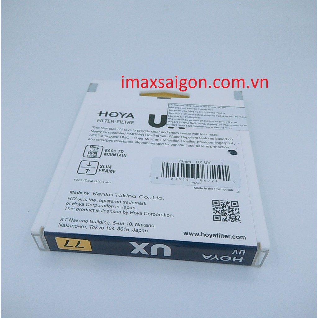 KÍNH LỌC HOYA UX UV 77MM ( Chính hãng TIXIAI phân phối ) + Khăn lau len da cừu sịn