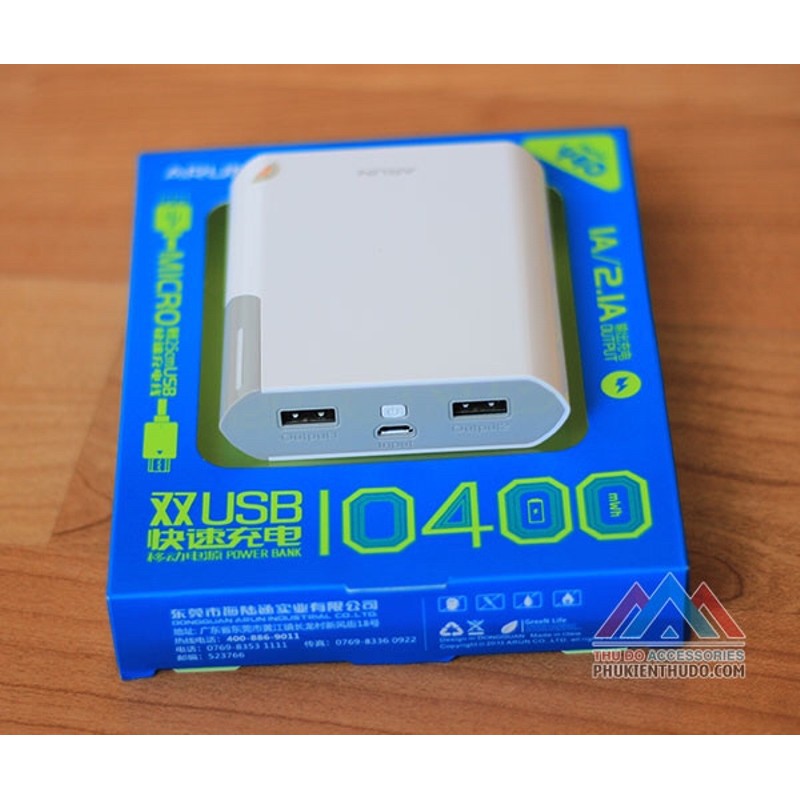 Pin Dự Phòng ARUN 10400mAh Chính Hãng - Sạc dự phòng Arun