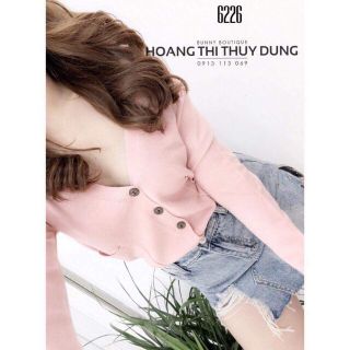 ÁO LEN KHUY CỔ V CÚC CÀI
