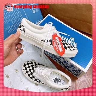 Giày vans caro buộc dây nam nữ dễ phối đồ đi học đi chơi, Giày vans caro dây buộc hot hit 2022 bản đẹp full box bill