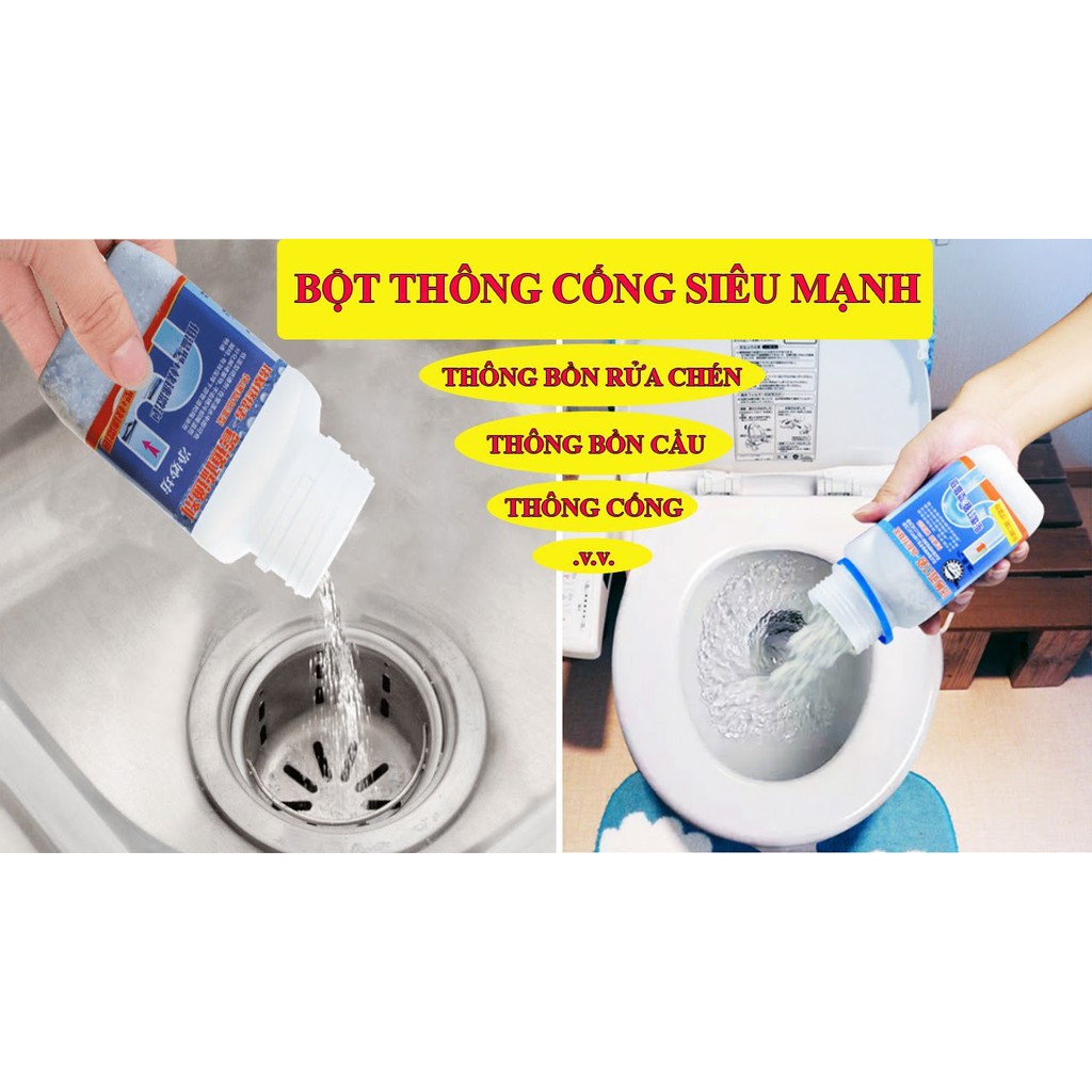 [RẺ VÔ ĐỊCH ❤️ ]Bột Thông Cống Thông Bồn Cầu Cực Mạnh - Thông Tắc Cống, Đường Ống, Bồn Cầu, Bồn Rửa