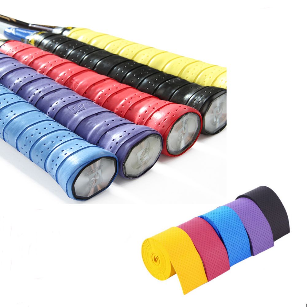 Set 5 phụ kiện gắn vợt cầu lông/tennis chống trượt thấm hút mồ hôi màu sắc ngẫu nhiên