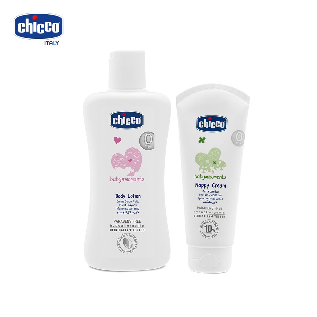 Combo 1 Sữa tắm gội Chicco chiết xuất Yến Mạch 200ml và 1 Kem dưỡng ẩm Chicco 100ml