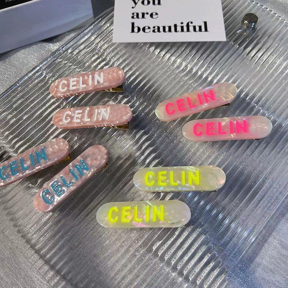 Kẹp Tóc Mỏ Vịt Họa Tiết Cẩm Thạch / Chữ WMES15H Đơn Giản Sang Trọng Cho Nữ