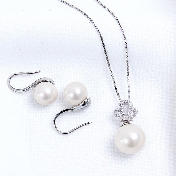 EROPI -Bộ trang sức bạc Queen Pearl   Jewelry