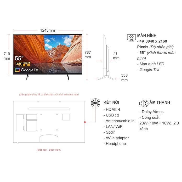 Tivi SONY 50 inch 4K Smart Tivi KD-50X80J