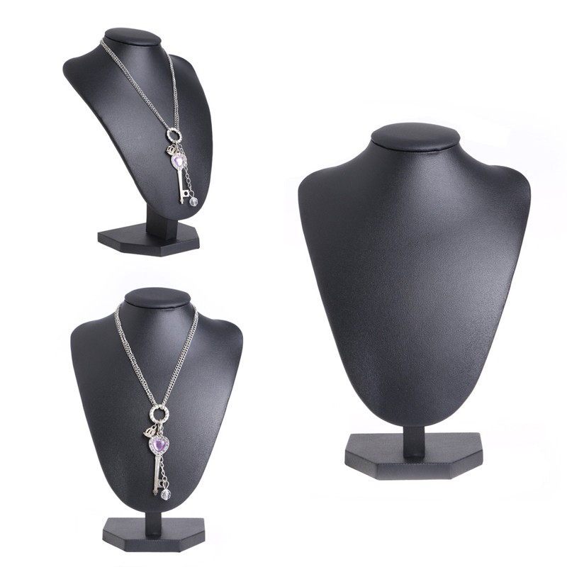 Giá đỡ mô hình chiếc cổ dùng trưng bày dây chuyền bằng da tiện dụng 22*15cm
