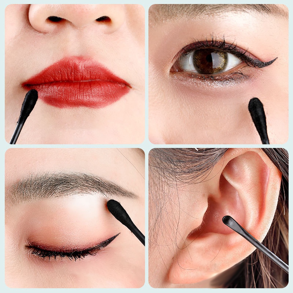 Hộp Tăm Bông Hai Đầu Bằng Nhựa Qipin Sử Dụng Một Lần