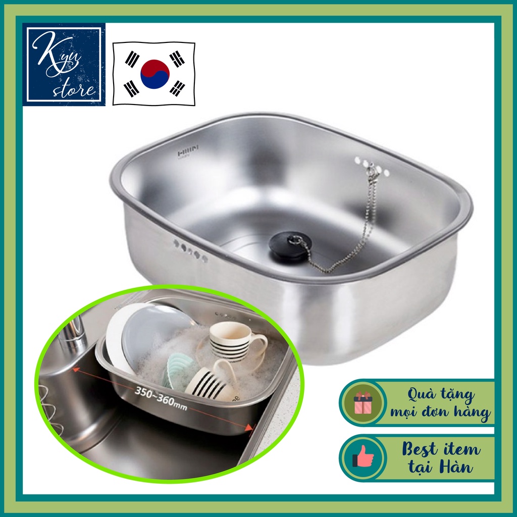 Rổ / Chậu rửa đa năng HASSEM | Rổ / Chậu rửa inox bổ sung cho chậu rửa bát 1 ngăn [Hàng nội địa Hàn Quốc]