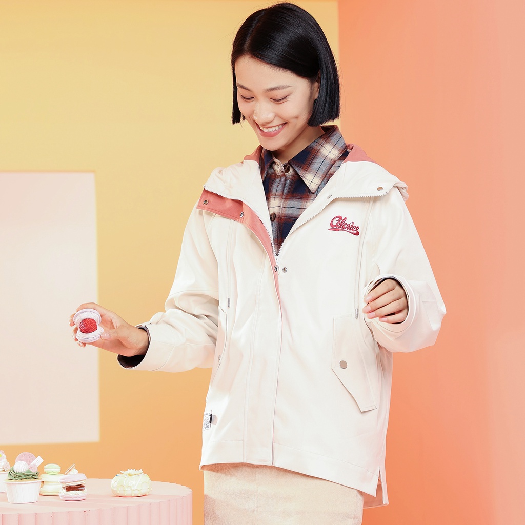 Áo khoác hai lớp nữ XTEP, dáng rộng có mũ, chất liệu mềm mịn 879328150126