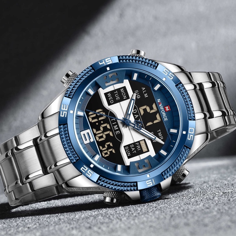 Đồng Hồ Led NAVIFORCE 9201 Thiết Kế Thời Trang Chống Nước Cho Nam