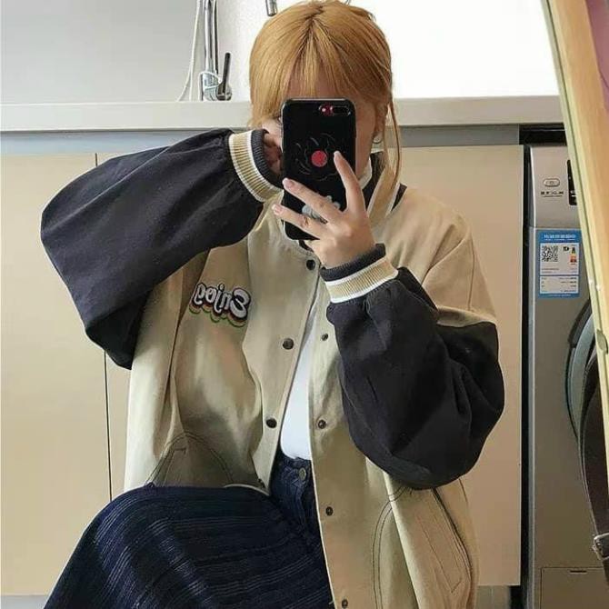áo khoác bomber chất dù 2 lớp dày dặn áo khoác bóng chày dành cho nam nữ form rộng phong cách ulzzang VN04 | BigBuy360 - bigbuy360.vn