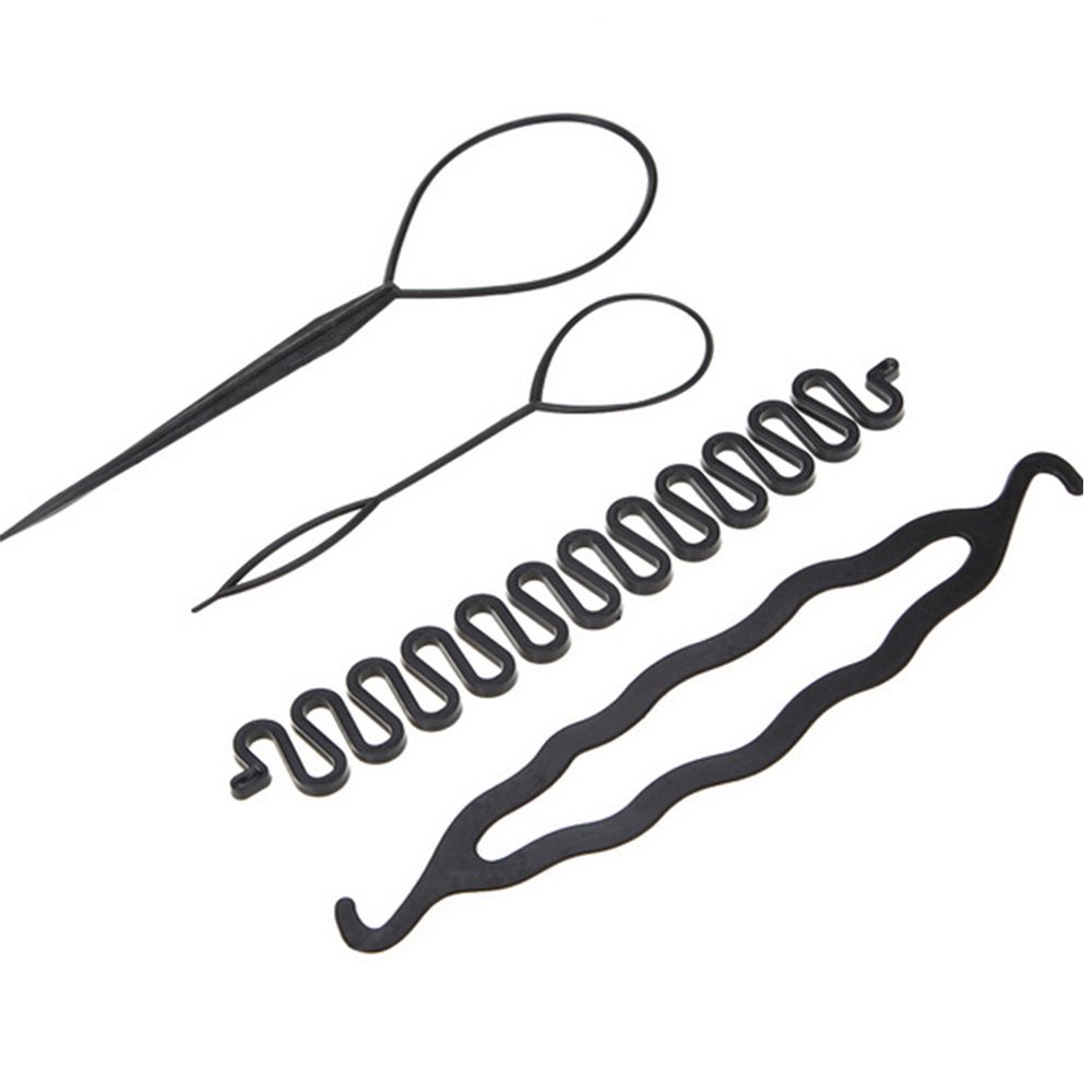 Bộ 4 Dụng Cụ Tạo Kiểu Tóc Bằng Nhựa Thời Trang