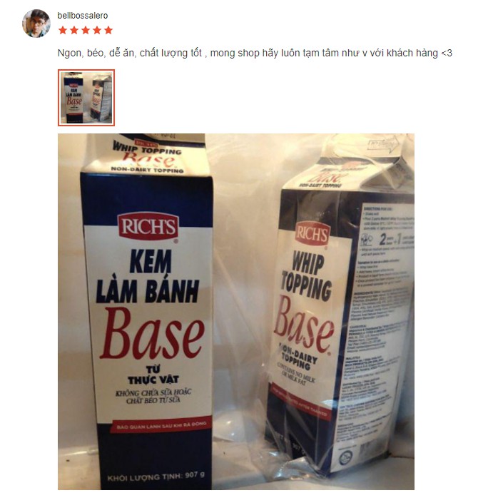 Kem Béo Topping Base (Rich's Gold Label) 907gram | BigBuy360 - bigbuy360.vn