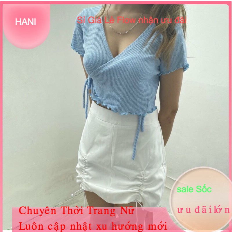ÁO ĐẮP CHÉO KIỂUÁo Thun Tay Lỡ , Tay Ngắn dáng ôm