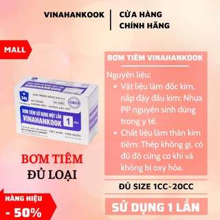 Hộp 100 cây bơm kim tiêm ống chích sử dụng 1 lần 1cc ml, 3cc ml, 5cc ml