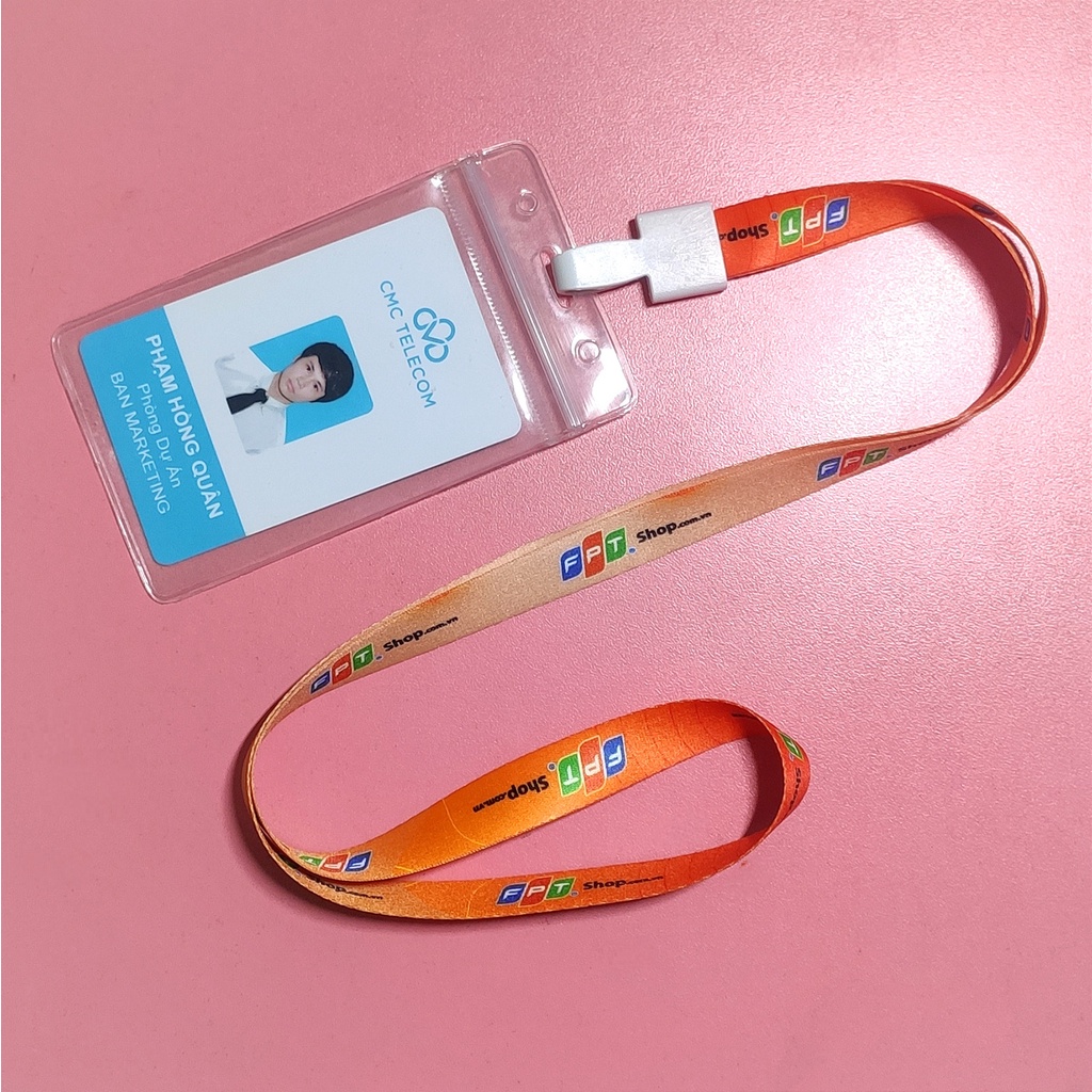 Combo 10 Dây đeo thẻ in logo, nội dung theo yêu cầu.