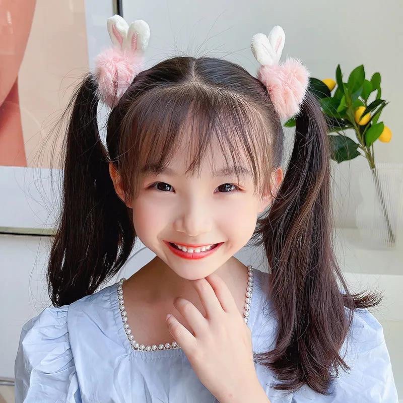 Dây buộc tóc lông thỏ siêu dễ thương phong cách Hàn Quốc
