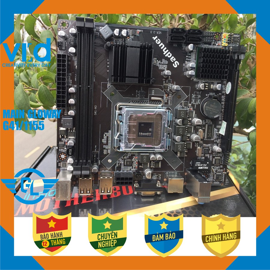 [Mã ELMS05 giảm 5% đơn 300k]Bo mạch chủ Mainboard GLOWAY Intel G41 ( main G41 ) Chipset Socket 775