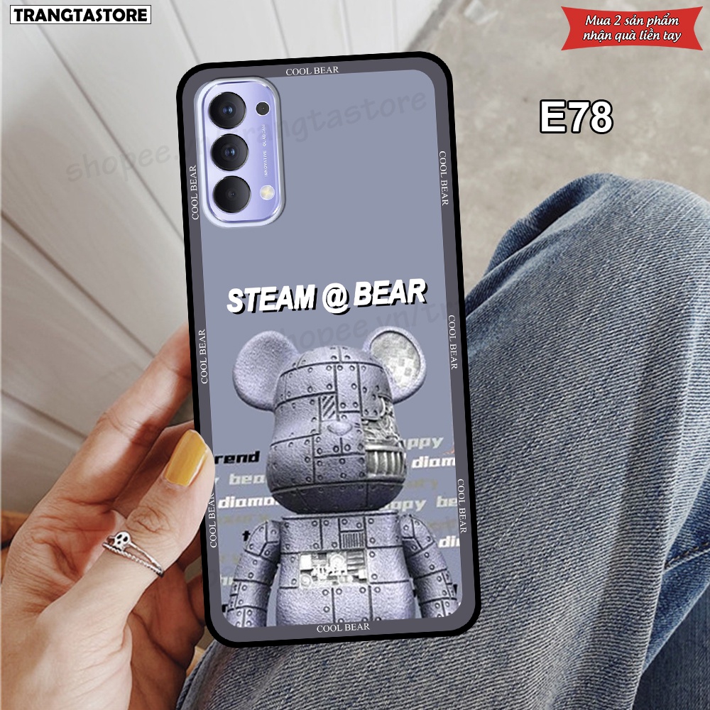 Ốp Oppo Reno4 /  Reno4 Pro / Reno 4 in hình gấu Bearbrick,Metal Style,Doremon siêu dễ thương chất lượng