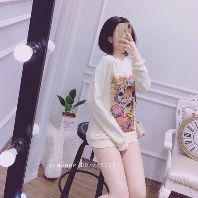 Cin - áo nỉ mickey màu trắng