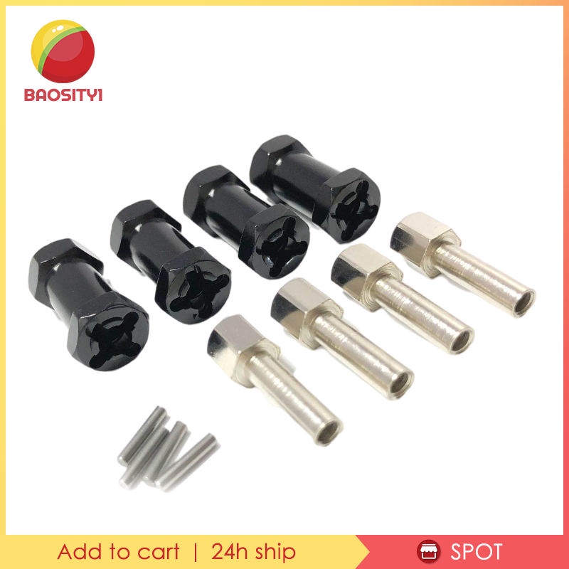 Bộ 4 Đầu Nối Dài Trục Bánh Xe Bằng Nhôm 15mm / 20mm Cho Axial Scx10 D90 Ax10 CC01 F350 RC