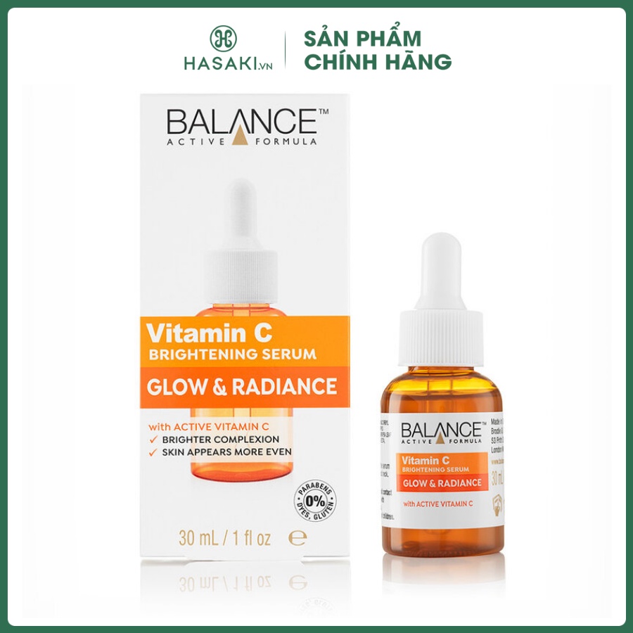 Serum Dưỡng Sáng Da, Mờ Thâm Balance Active Formula Vitamin C Brightening Serum Glow & Radiance 30ml - Hasaki