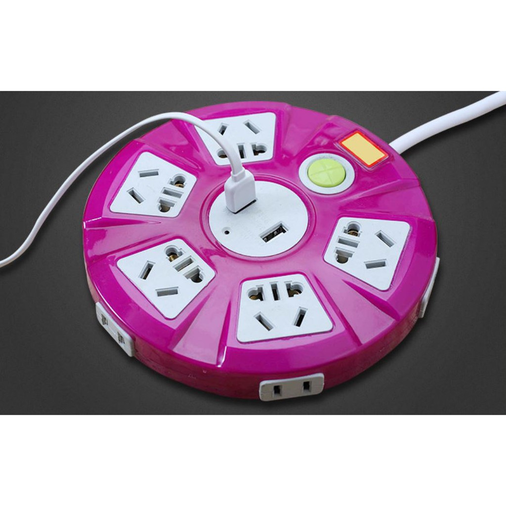 Ổ cắm điện đa năng 220V 10A chịu tải COMET, tích hợp cổng USB kép