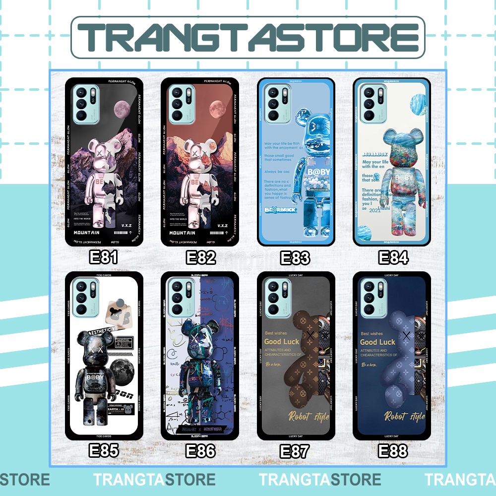 Ốp Oppo Reno6 / Reno6 Z 5G / Reno 6 Pro in hình gấu Bearbrick,Mountain,xanh,đen,đỏ giá rẻ