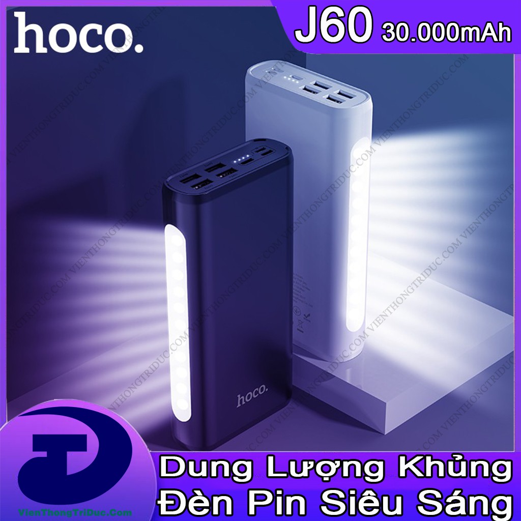 Sạc Dự Phòng Hoco J60 (30.000mAh) / J52A (20.000mAh) / J58/J42/j41(10.000mAh) Dung Lượng Khủng - Pin Li-polymer Siêu Bền