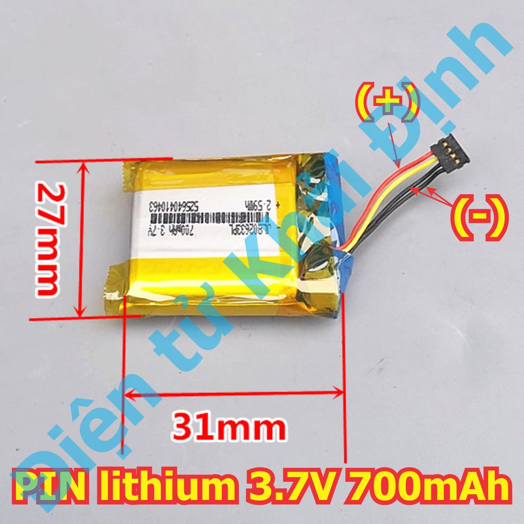 Pin lithium polyme siêu nhỏ, siêu nhẹ trong tai nghe, máy nghe nhạc, máy bay ĐKTX, đồ chơi.... 3.7V kde5391