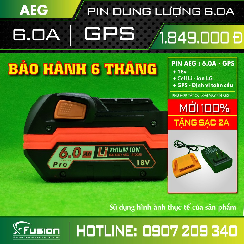 PIN AEG 6.0 GPS  /  BH 6 THÁNG