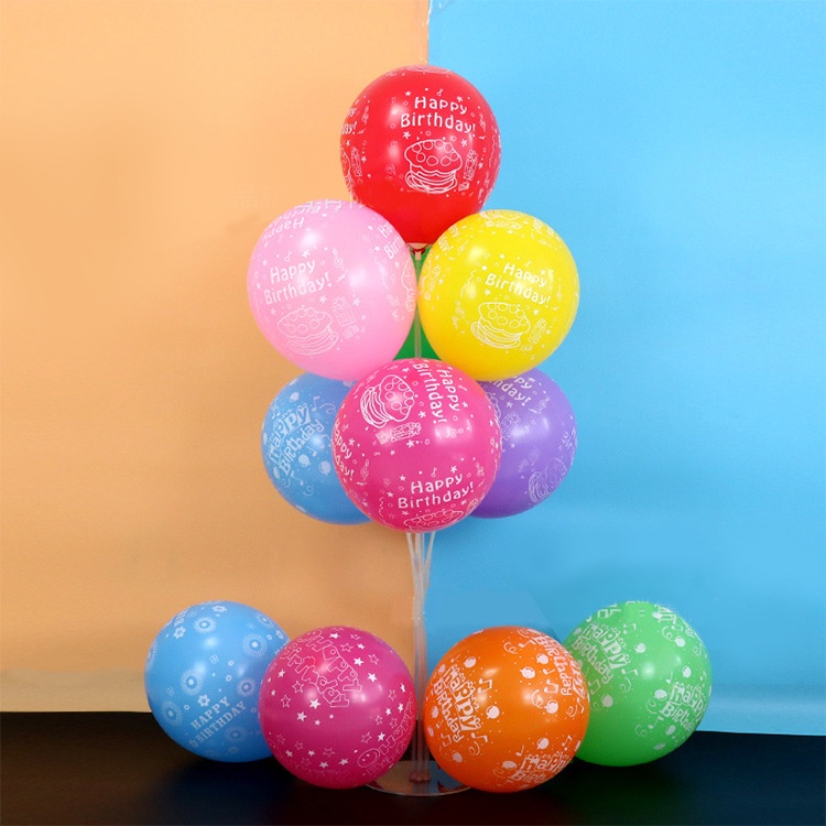 Bong bóng màu in chữ Happy Birthday mix màu 12inch, trang trí sinh nhật, party Fubao Store