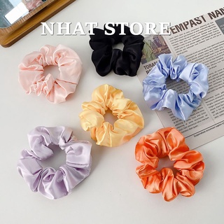 Chun buộc tóc nhatstore, scrunchies lụa satin