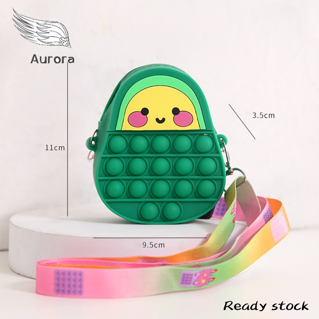 Túi Đeo Chéo Đựng Tiền Xu Đồ Chơi Giảm Căng Thẳng Hình Chuột Hoạt Hình Aurora Pop It Last Mouse