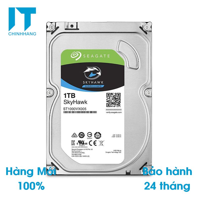 Ổ cứng HDD Seagate 1TB 2TB 3TB 4TB Camera Skyhawk ST1000VX005 - 5900 rpm - TCN Chính hiệu - 64MB cache - Hàng Chính Hãng