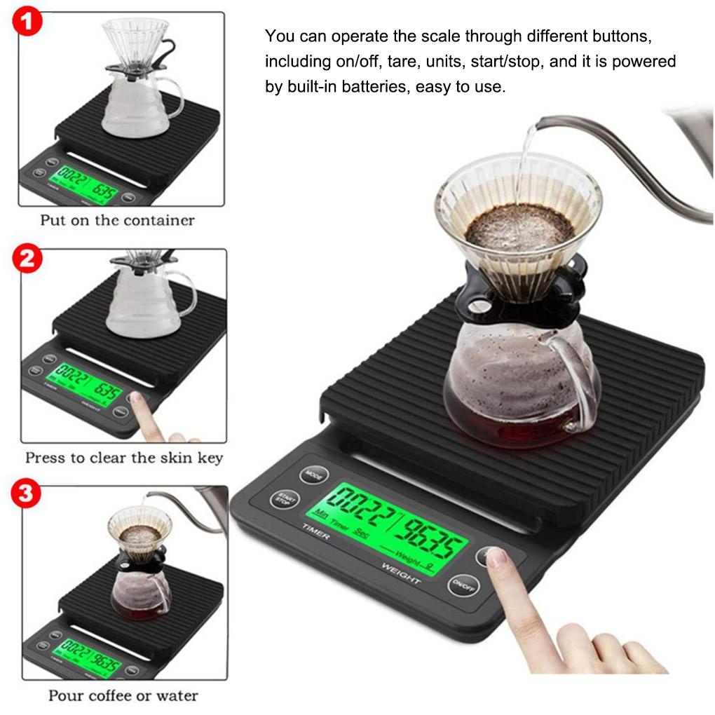 Cân Điện Tử 5kg / 0.1g g / oz / lb / ml Có Thể Điều Chỉnh Tiện Dụng Cho Nhà Bếp