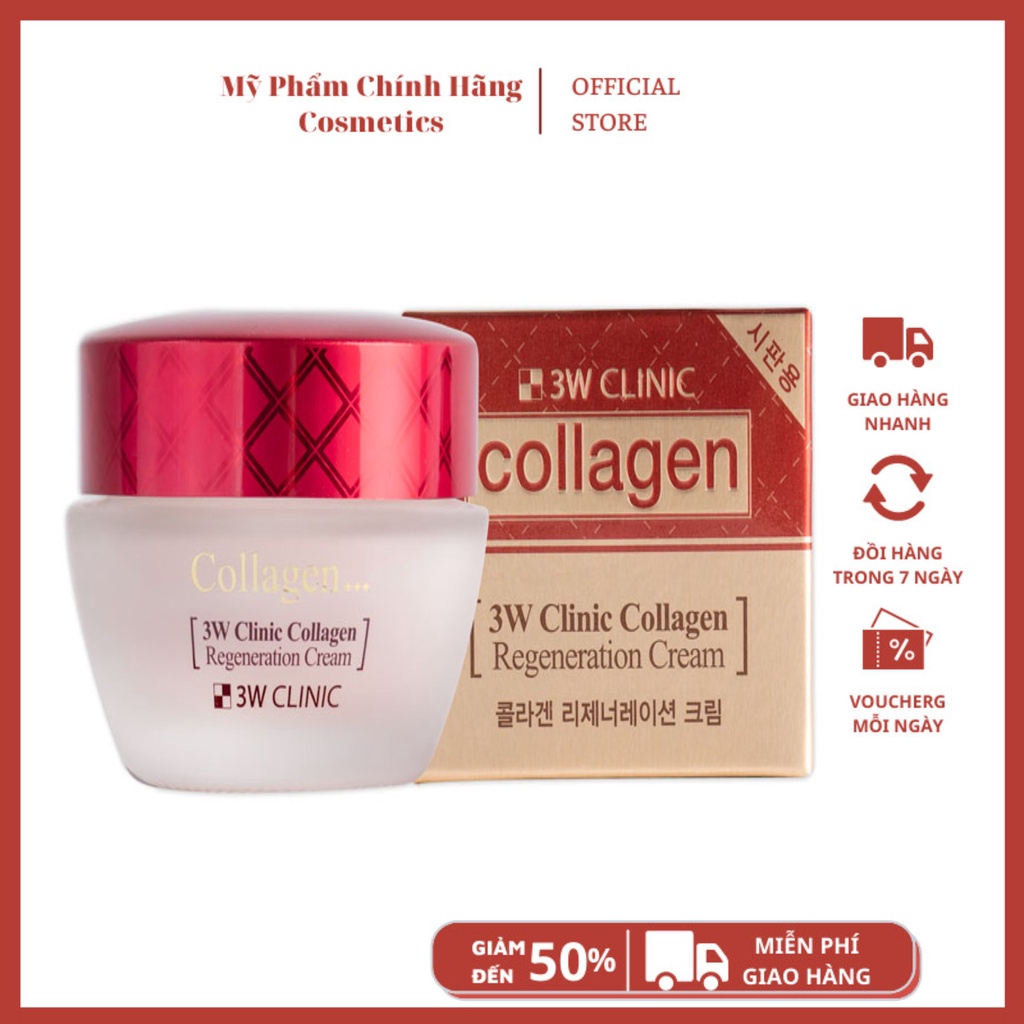 KEM DƯỠNG TRẮNG DA 3W Clinic Collagen Whitening Cream