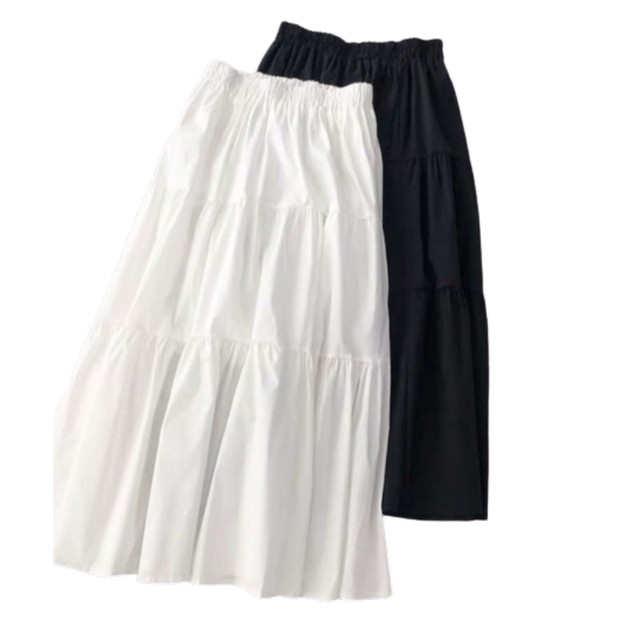 CHÂN VÁY VOAN DÀI KIỂU DÁNG CHÂN VÁY TẦNG DÀI TRẮNG ĐEN CỰC DỄ PHỐI ĐỒ YUMI STORE | A145 | BigBuy360 - bigbuy360.vn