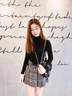 Chân váy dạ kẻ