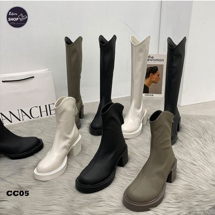 Giày Bốt Nữ Cổ Cao 35cm Đế 6cm - CC05