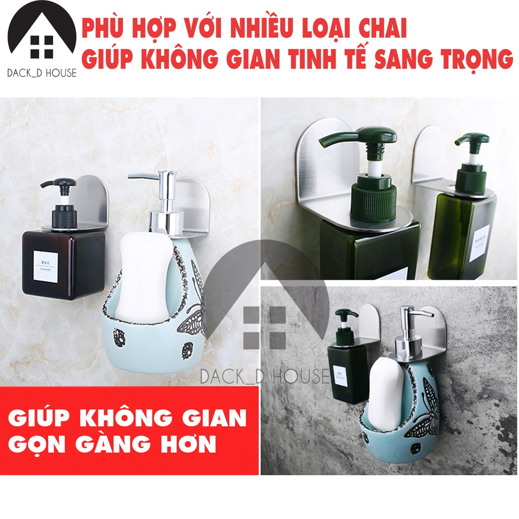 Giá đỡ cổ chai inox 304 Dack D House, inox không rỉ sét,kèm dán 3M siêu chắc chắn tiết kiệm không gian, gia dụng cao cấp