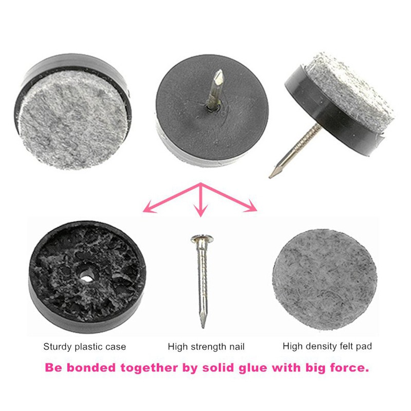 Bộ 100 Miếng Lót Nỉ Tròn 0.7 Inch / 18mm Màu Đen | BigBuy360 - bigbuy360.vn