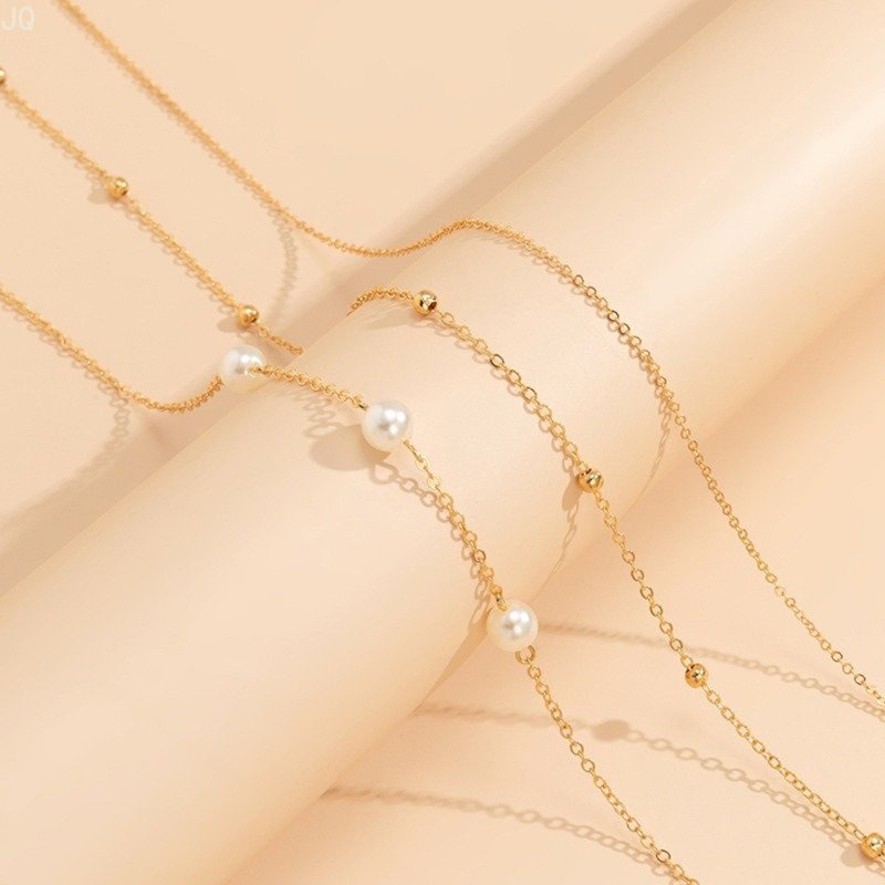 Chuỗi Ngọc Trai Đeo Hông Bằng Kim Loại Đính Hạt Giả Ngọc Trai Gợi Cảm